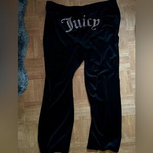 NWT Black Juicy Couture Velour Track Bottoms - Size 1X